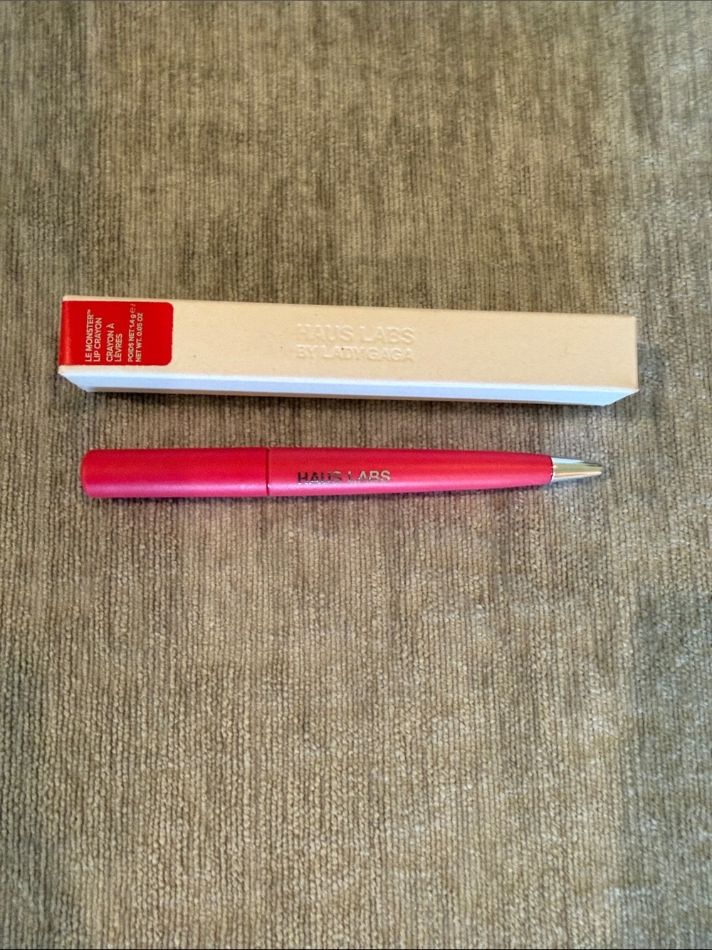 Haus  Labs lip crayon (lip stick & liner). cerise matte. Purchased by mistake